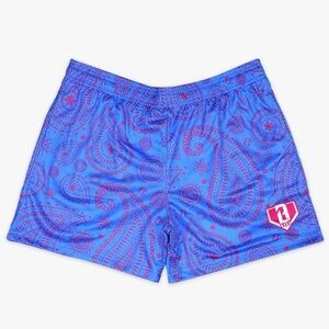 NWT - BL101 Youth Small Blue/Pink Paisley Shorts